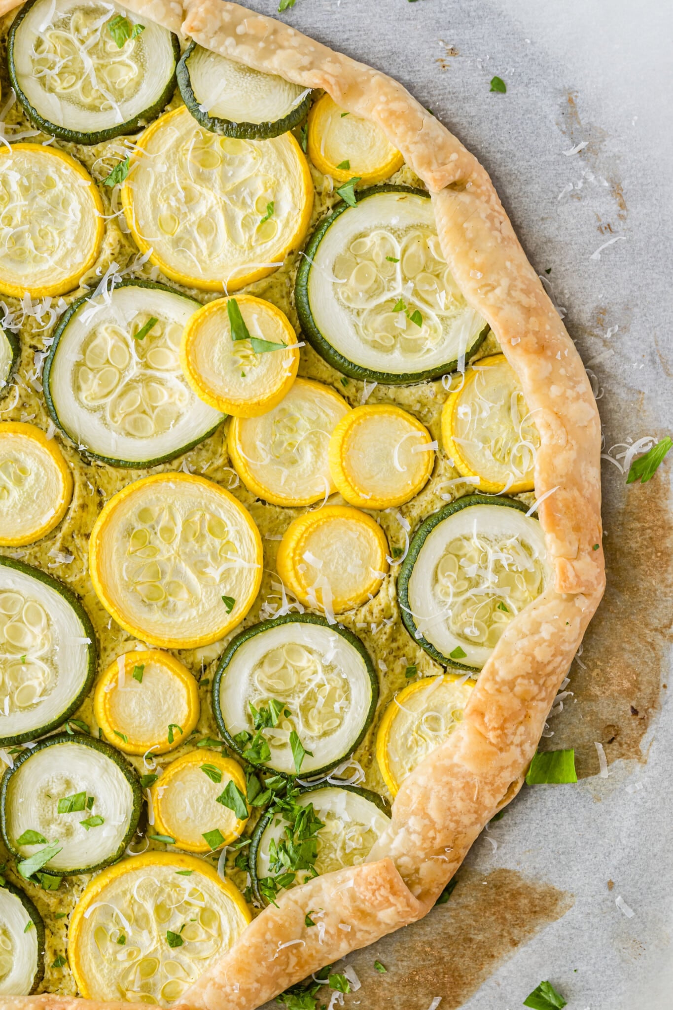circular shaped pizza with squash as topping