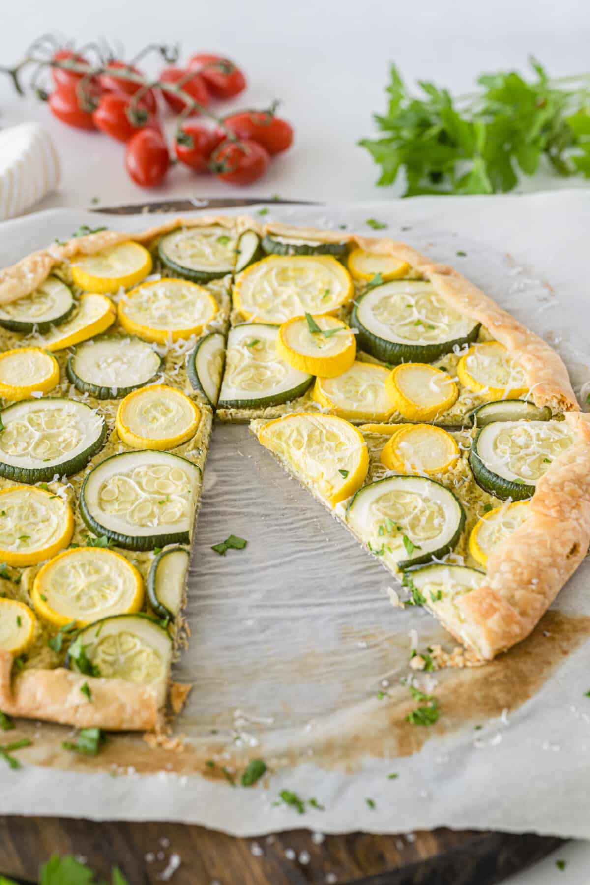 circular shaped pizza with squash as topping