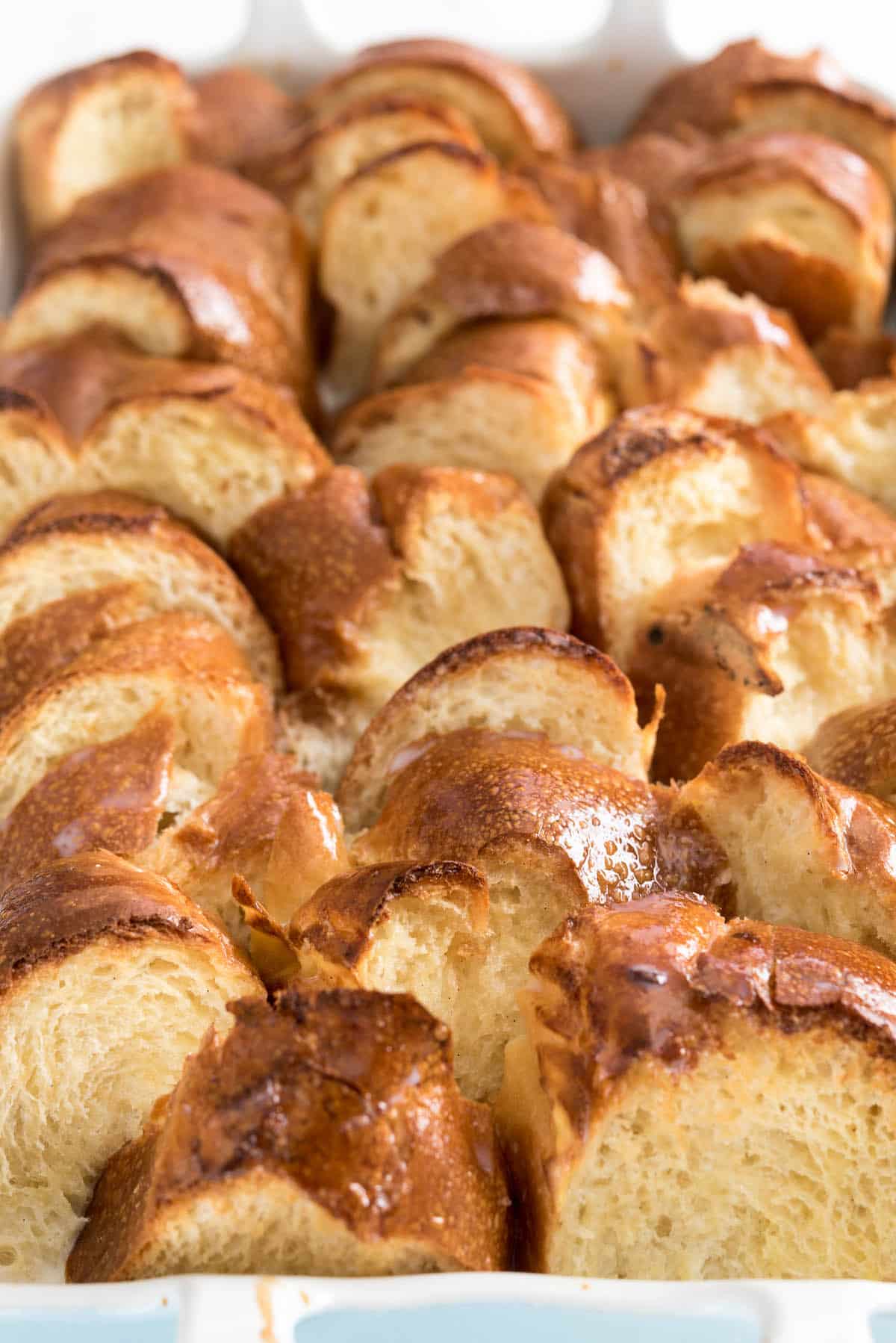 French toast in a white pan