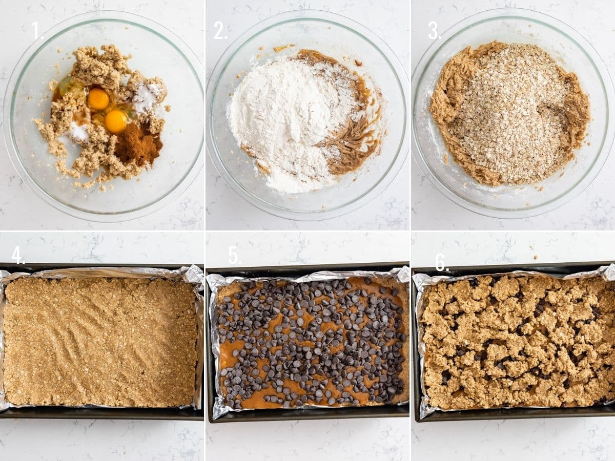 6 photos showing how to make caramelitas