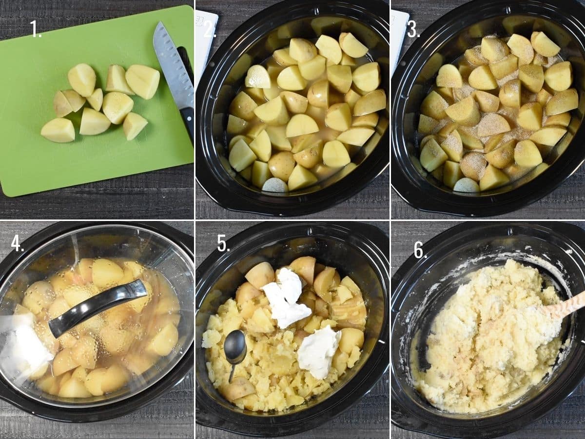 6 photos showing the steps how to make the recipe
