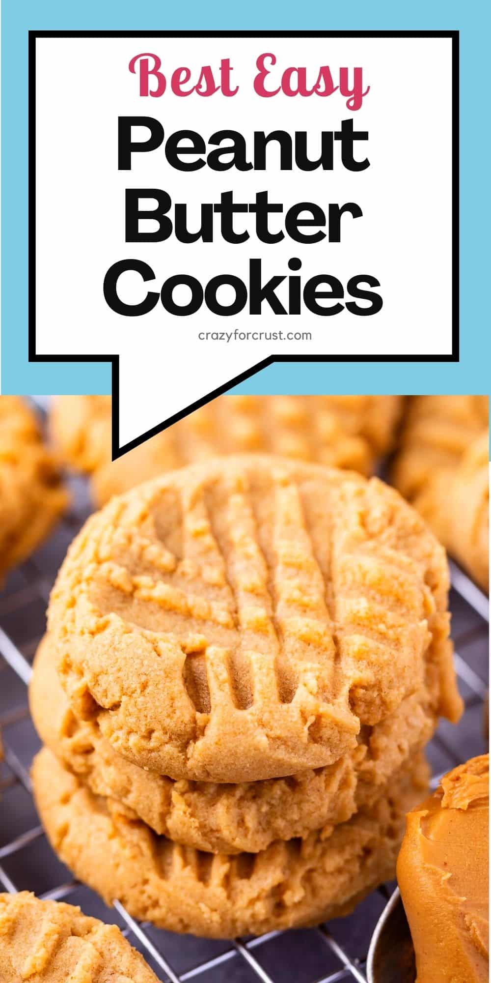 stack of 3 peanut butter cookies with words on photo