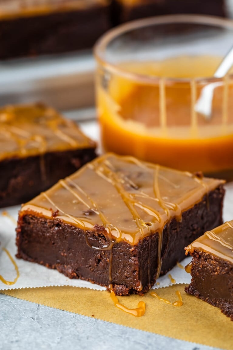 Epic fudgy caramel brownies crazy for crust