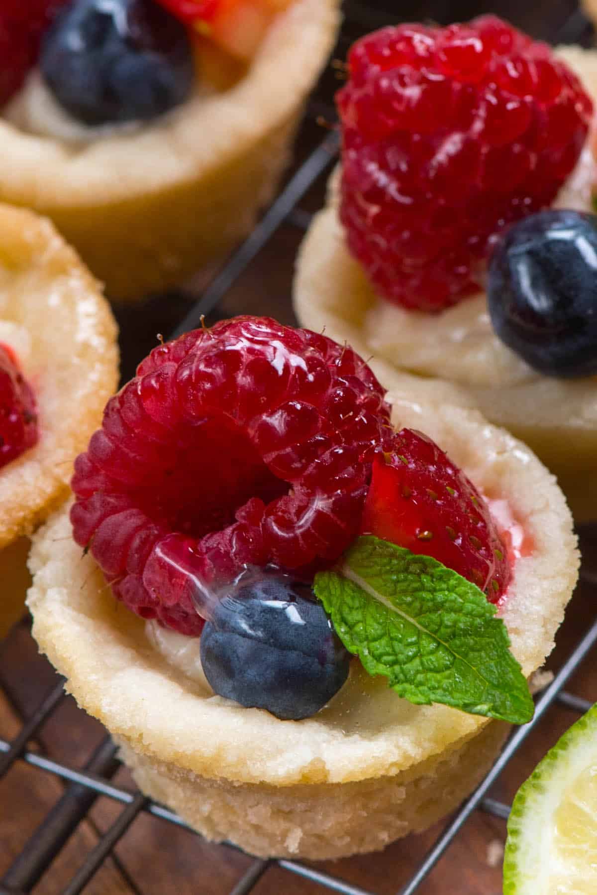 mini tarts with various fruits on top