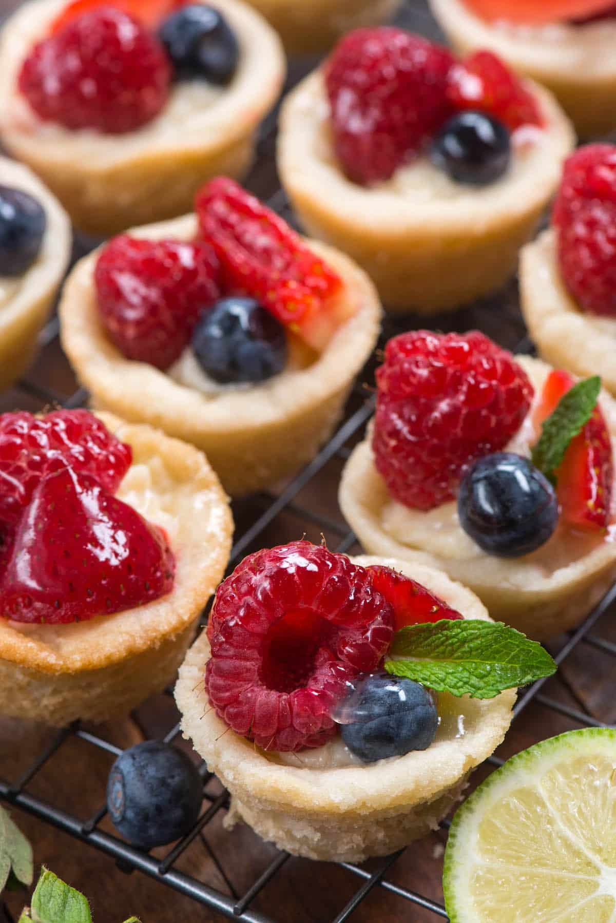mini tarts with various fruits on top