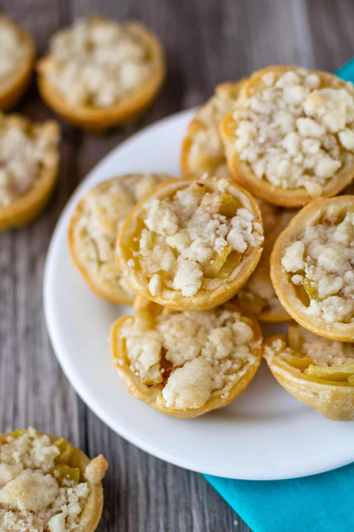 mini apple pies on white plate