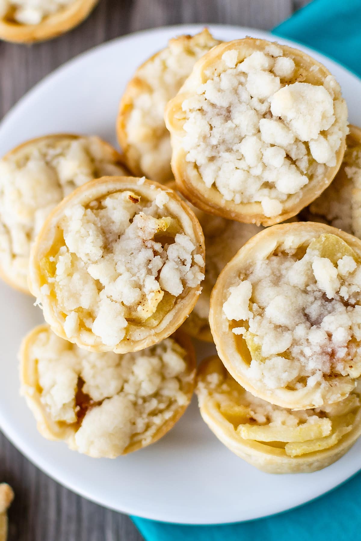 mini apple pies on white plate