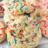 cookies with rainbow sprinkles baked inside