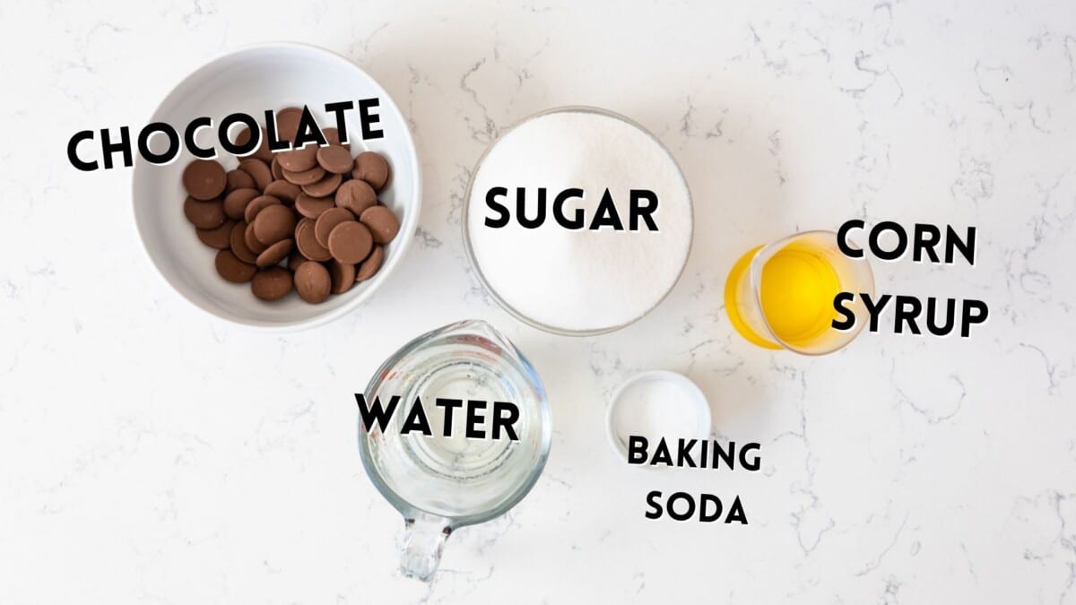 ingredients in honeycomb laid out on a white counter