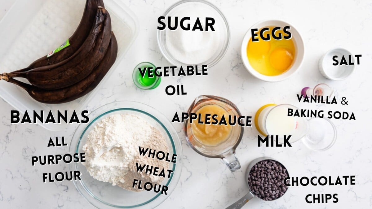 ingredients in healthier banana bread