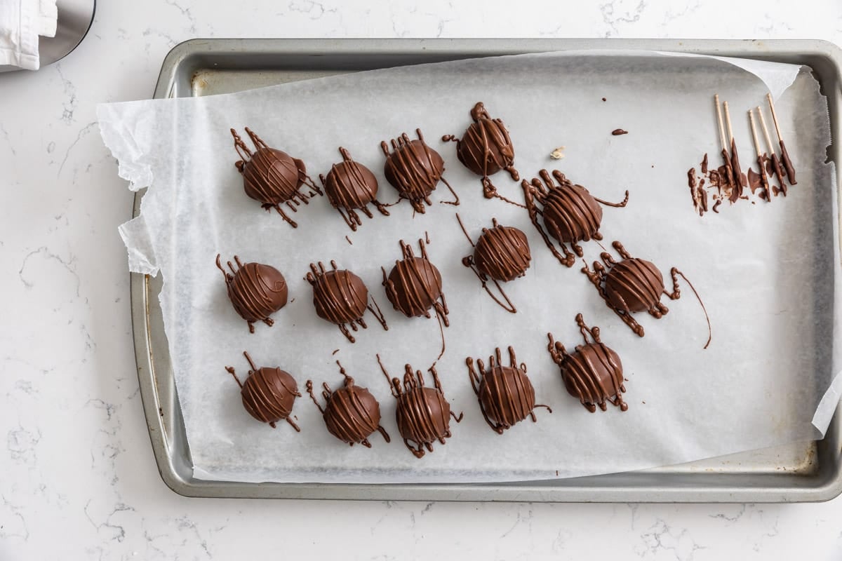 process shot in maple walnut truffles