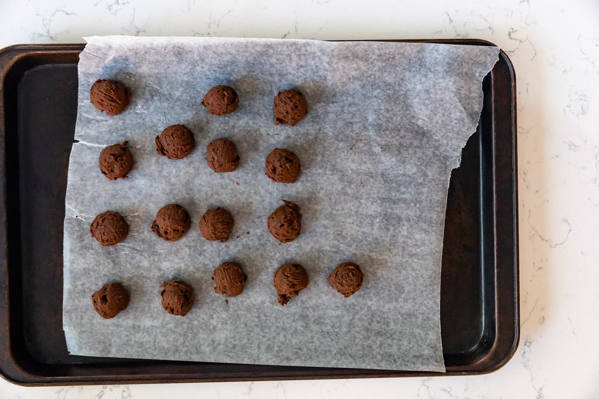 process shot of spicy truffles