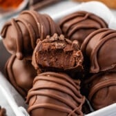 truffles in a white glass box