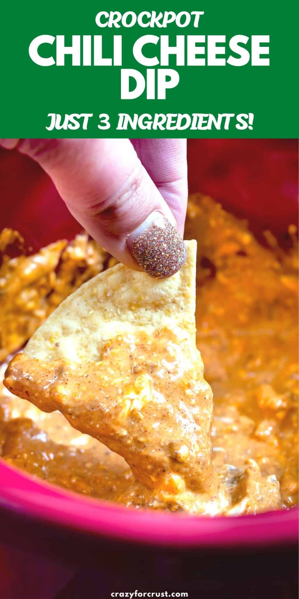 fingers holding chip with dip