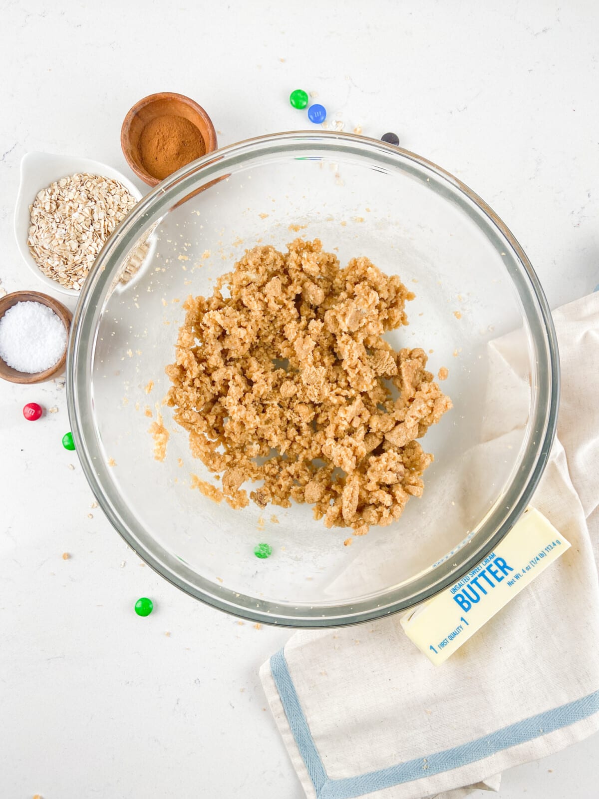 cookie dough in bowl.