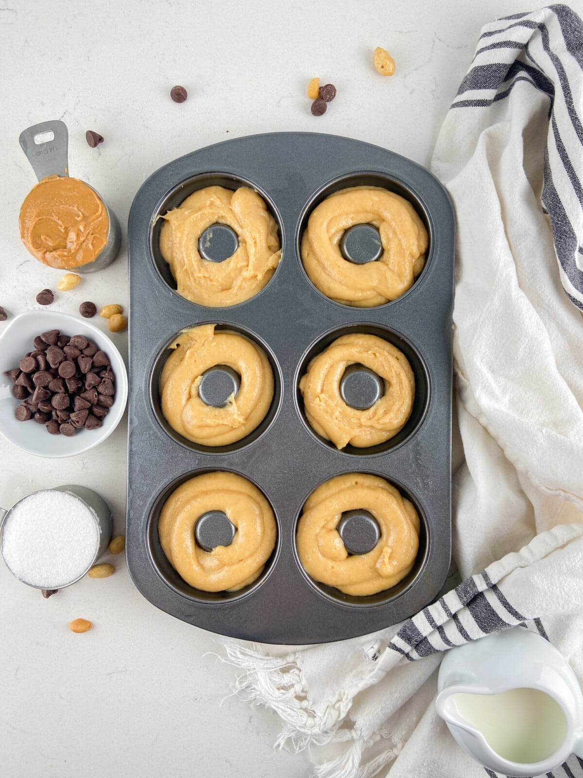 Peanut Butter Baked Donuts with Chocolate Glaze