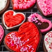 valentines day themed heart shaped chocolate cookies