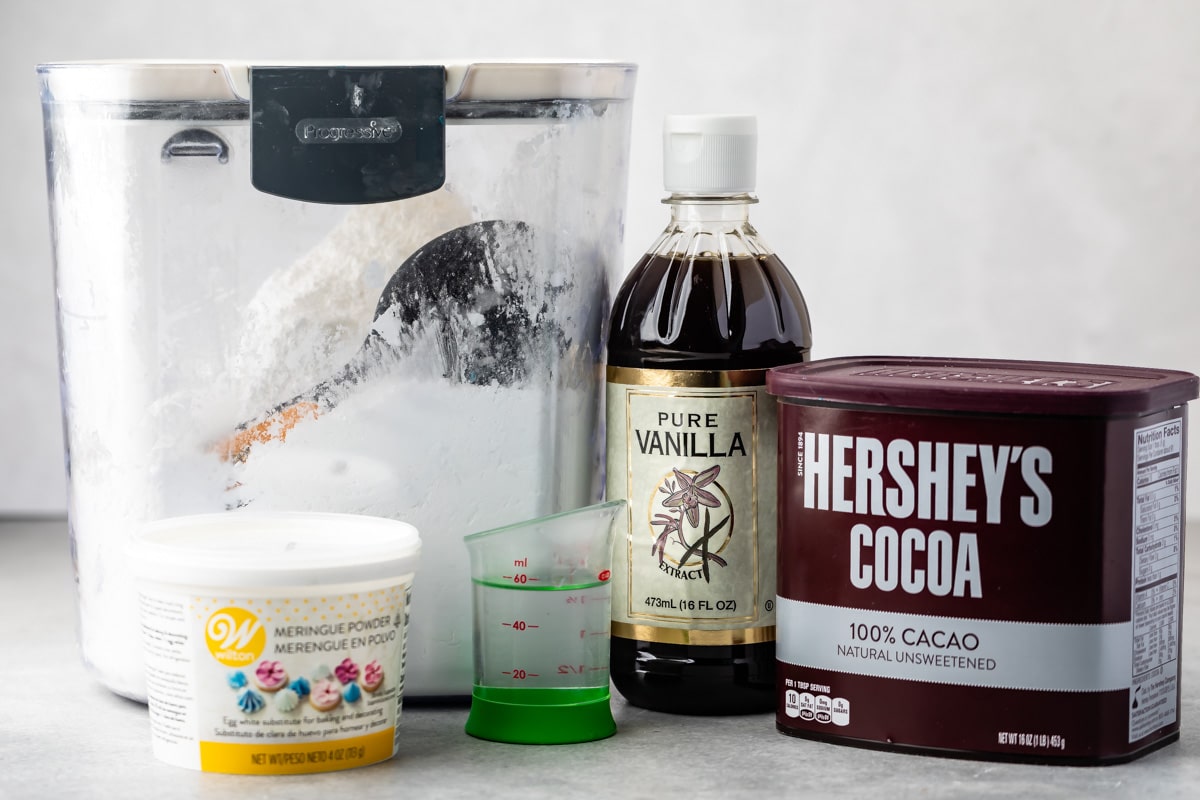 ingredients of chocolate royal icing