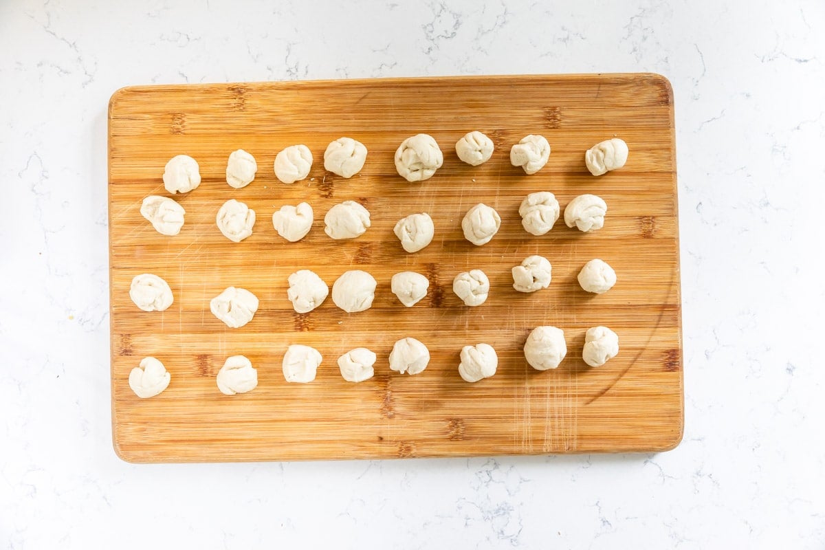 process shot of air fryer pretzel bites