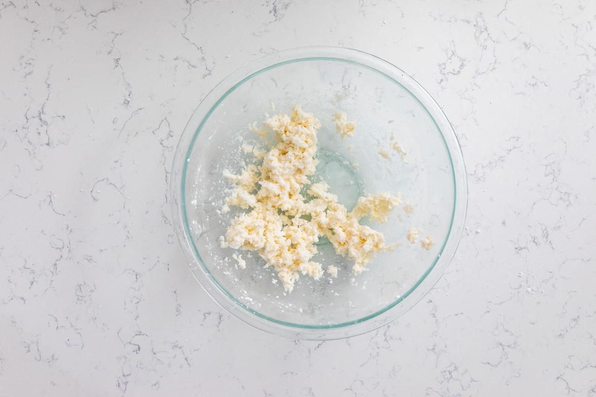 process shot of coconut cream truffles.