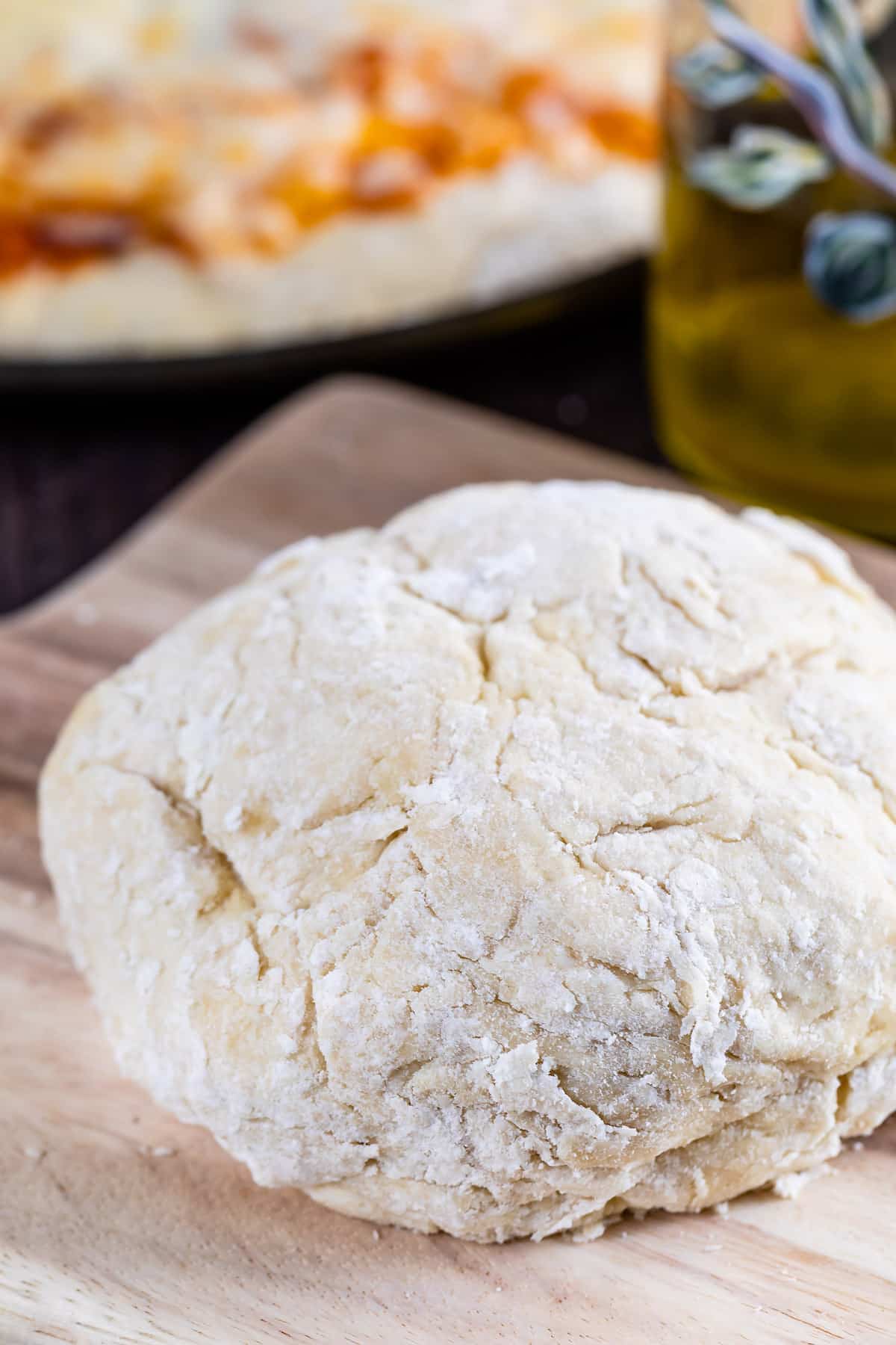 pie dough on a cutting board