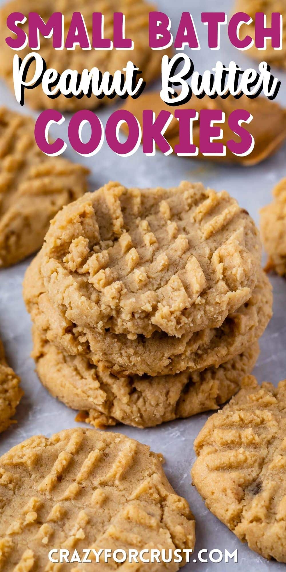 stacked peanut butter cookies with words on the image