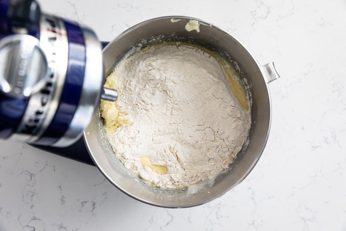 process shot of lemon cake recipe.