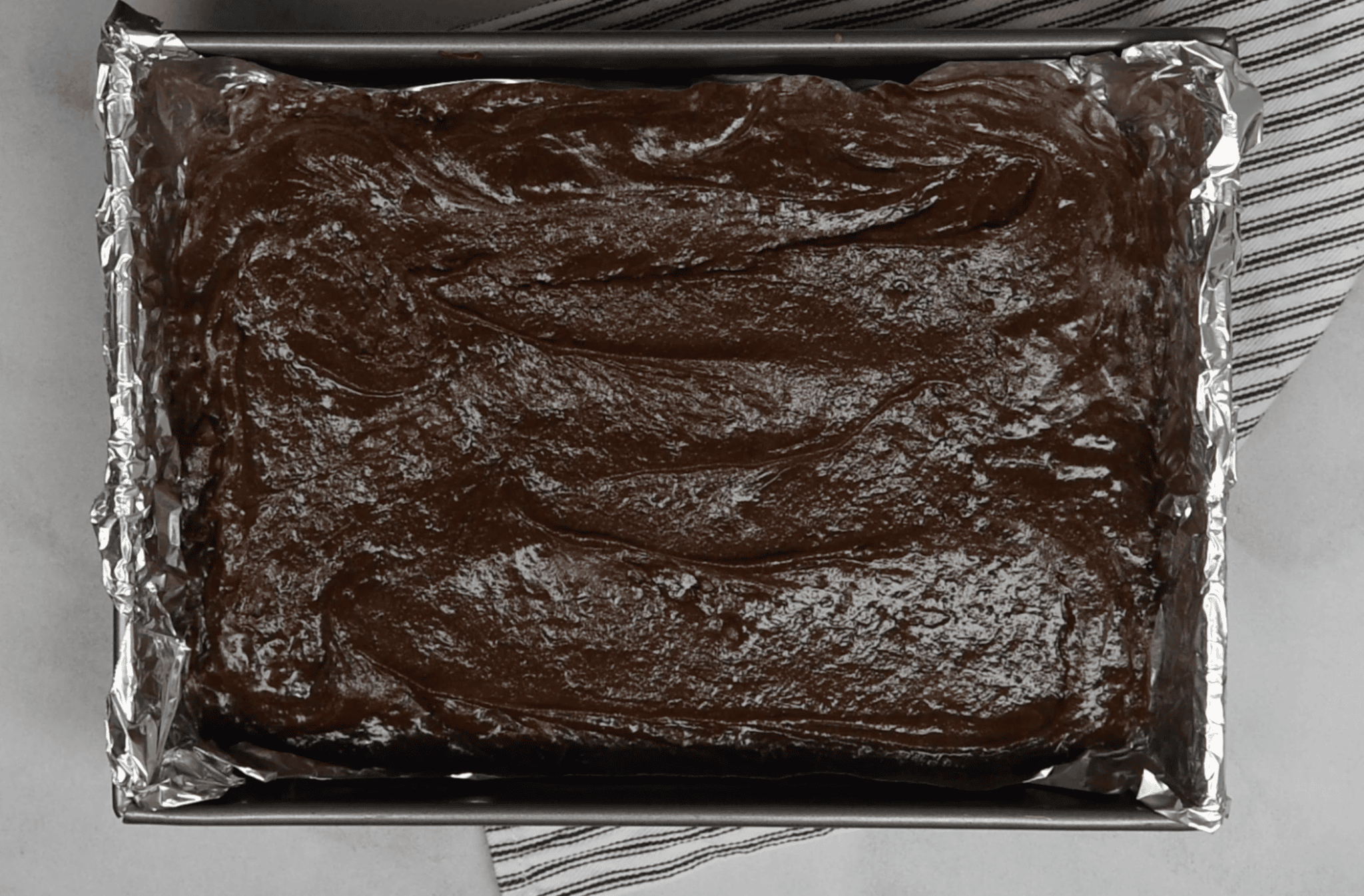 process shot in walnut brownies.