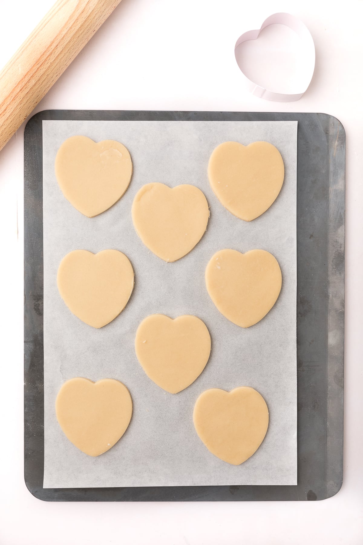 process shot for valentine shortbread.