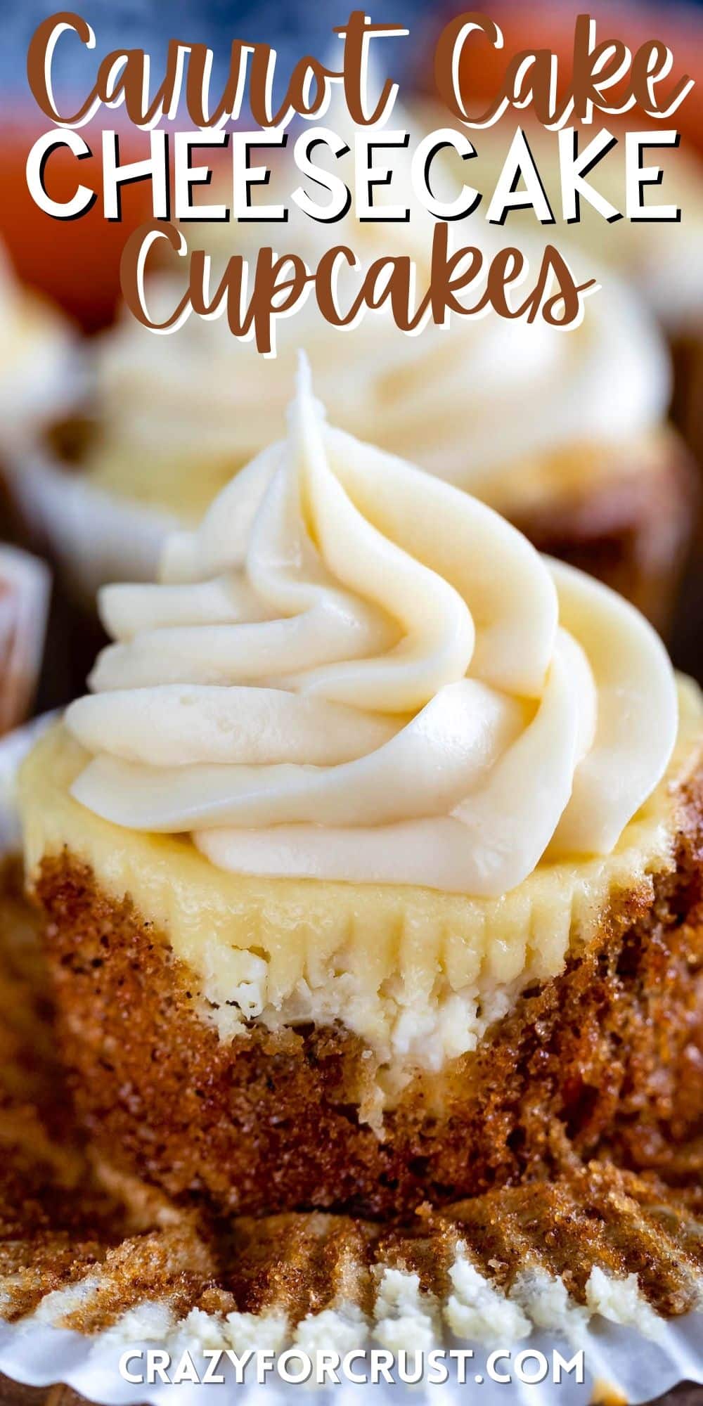 cupcakes with tan frosting on a cutting board with words on the image.