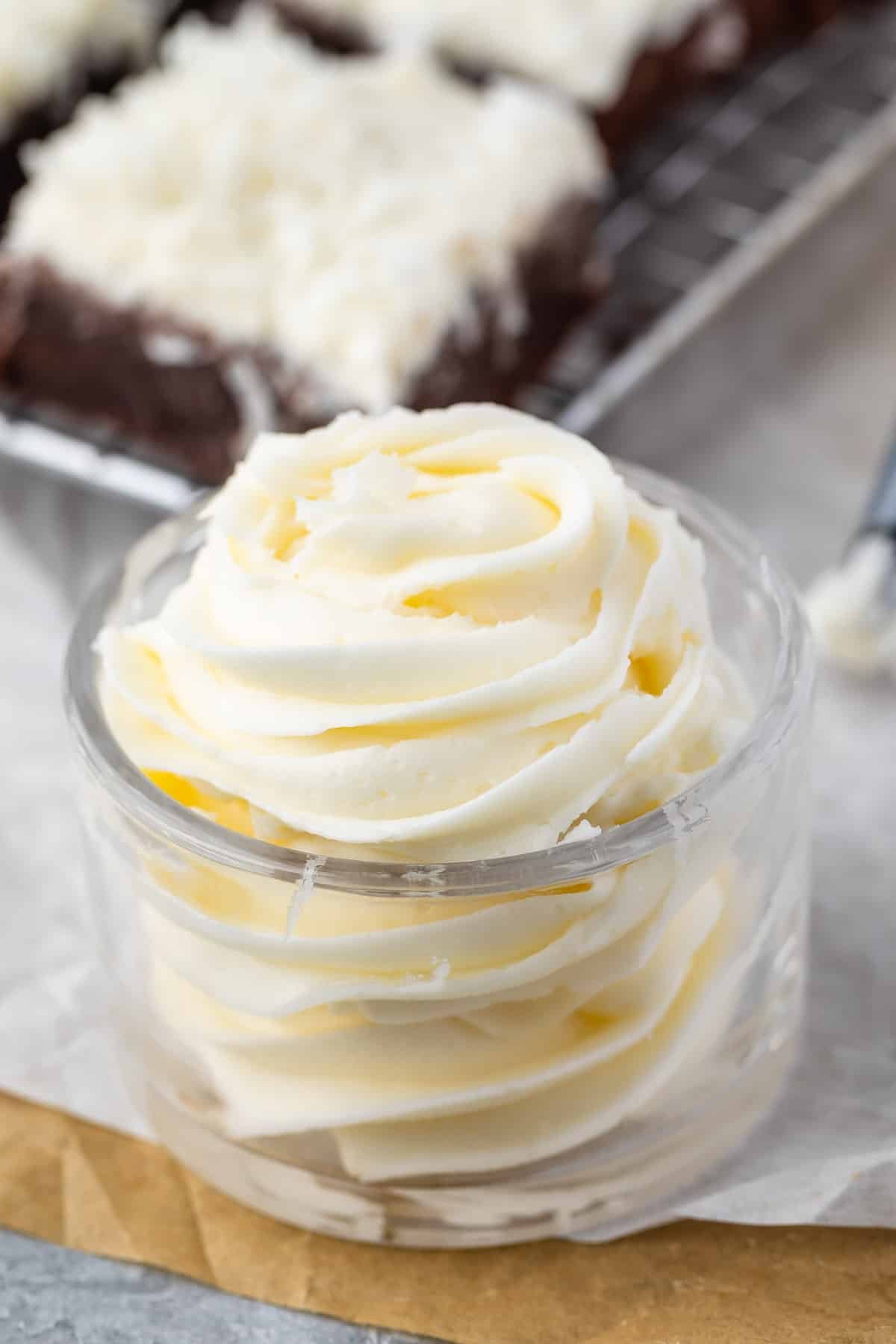 coconut swirled in a clear jar mixed with coconut.