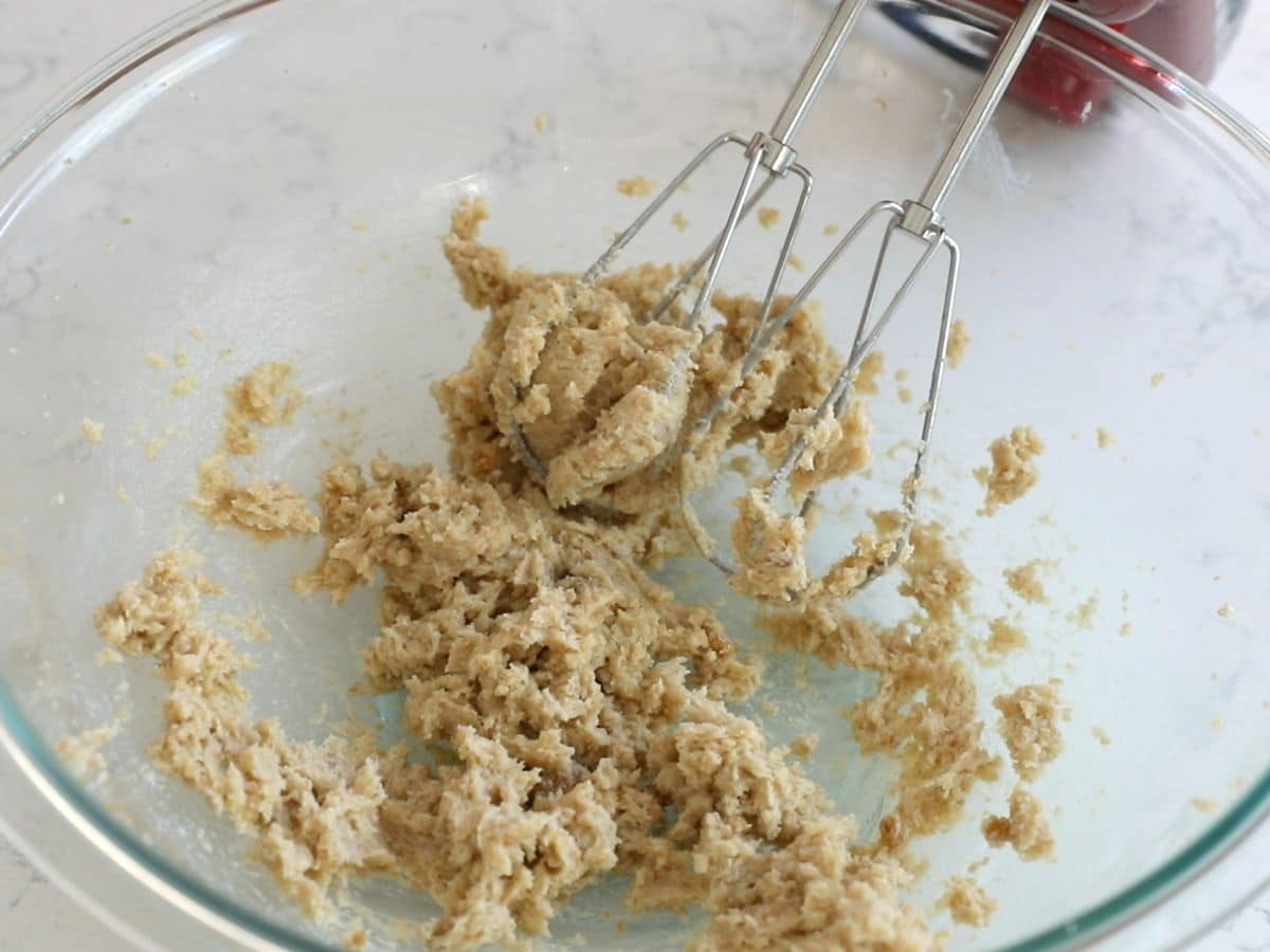 photos showig cookie dough in bowl