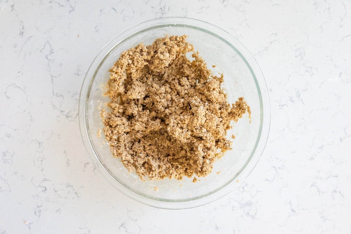 bowl of oatemal cookie dough