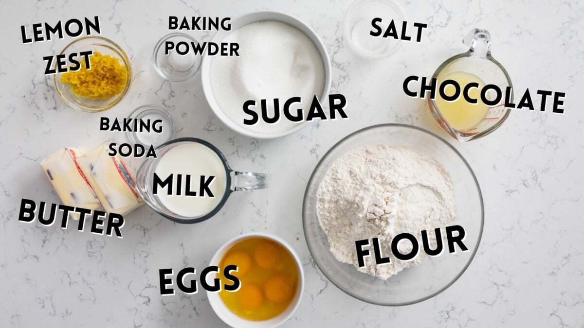 ingredients in lemon cake recipe.