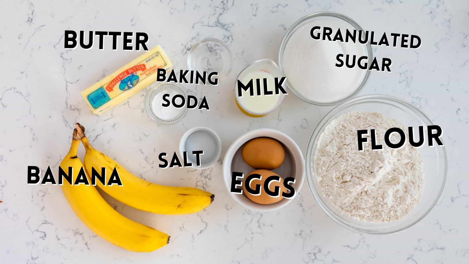ingredients in moms banana bread