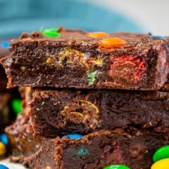 Homemade Fudgy Protein Brownies with M&Ms- Amee's Savory Dish