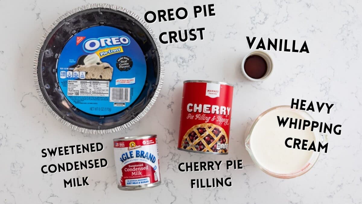 cherry ice cream pie ingredients.