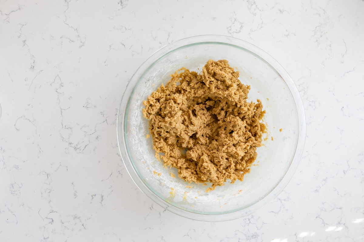 cookie dough in bowl.