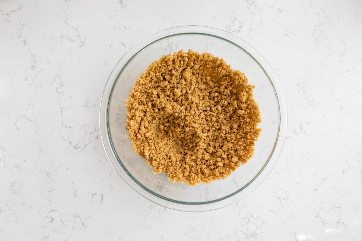 brown sugar and butter creamed in bowl.