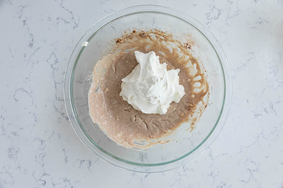 process shot of churro ice cream.