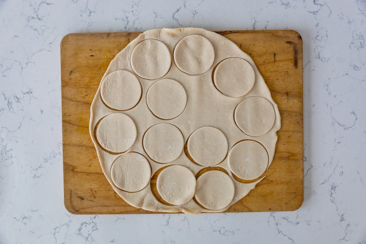 process shot for churro cookies.