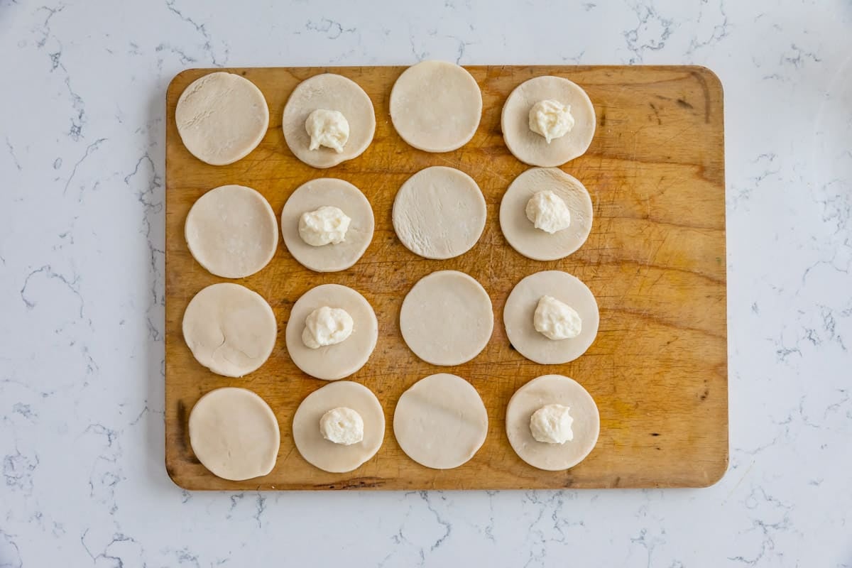 process shot for churro cookies.