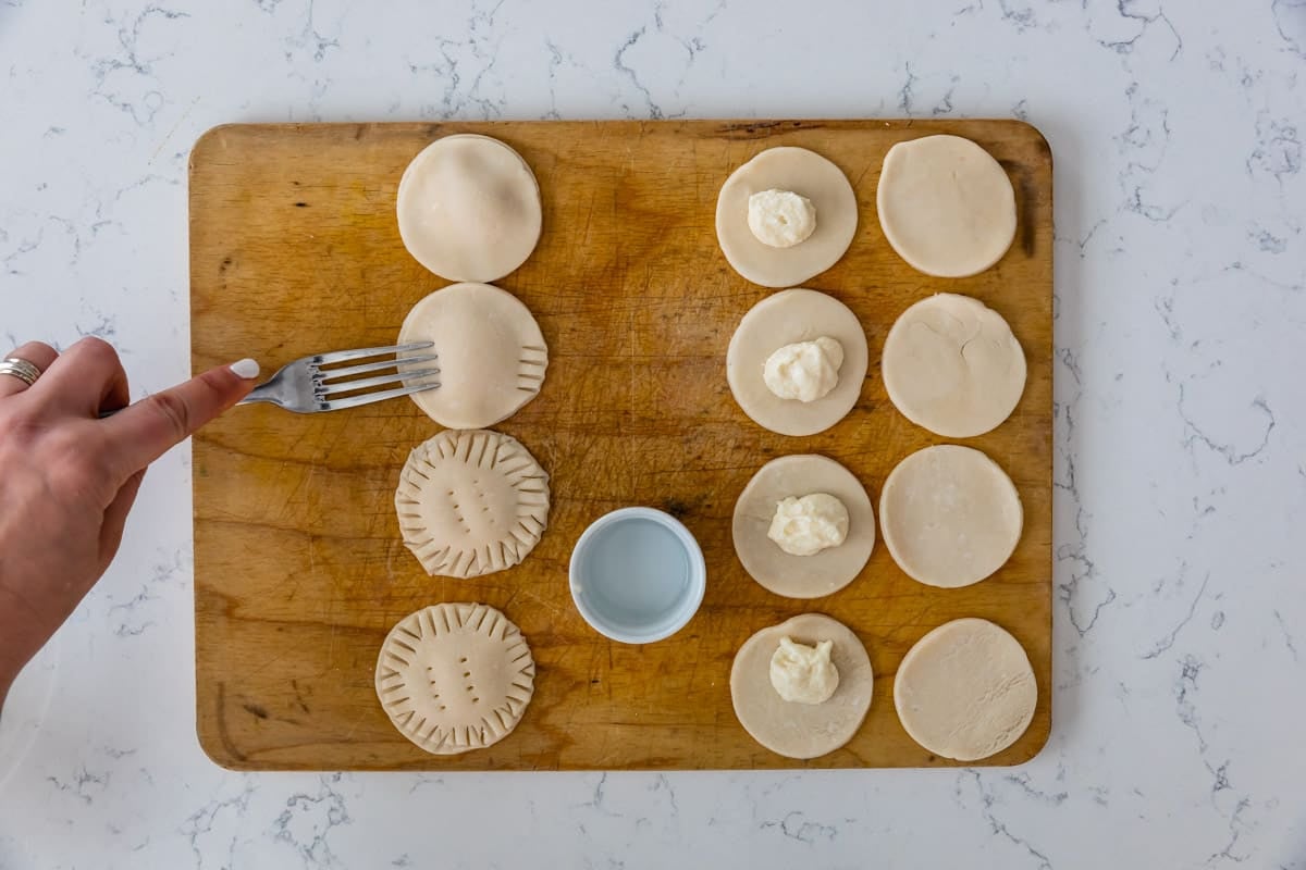 process shot for churro cookies.