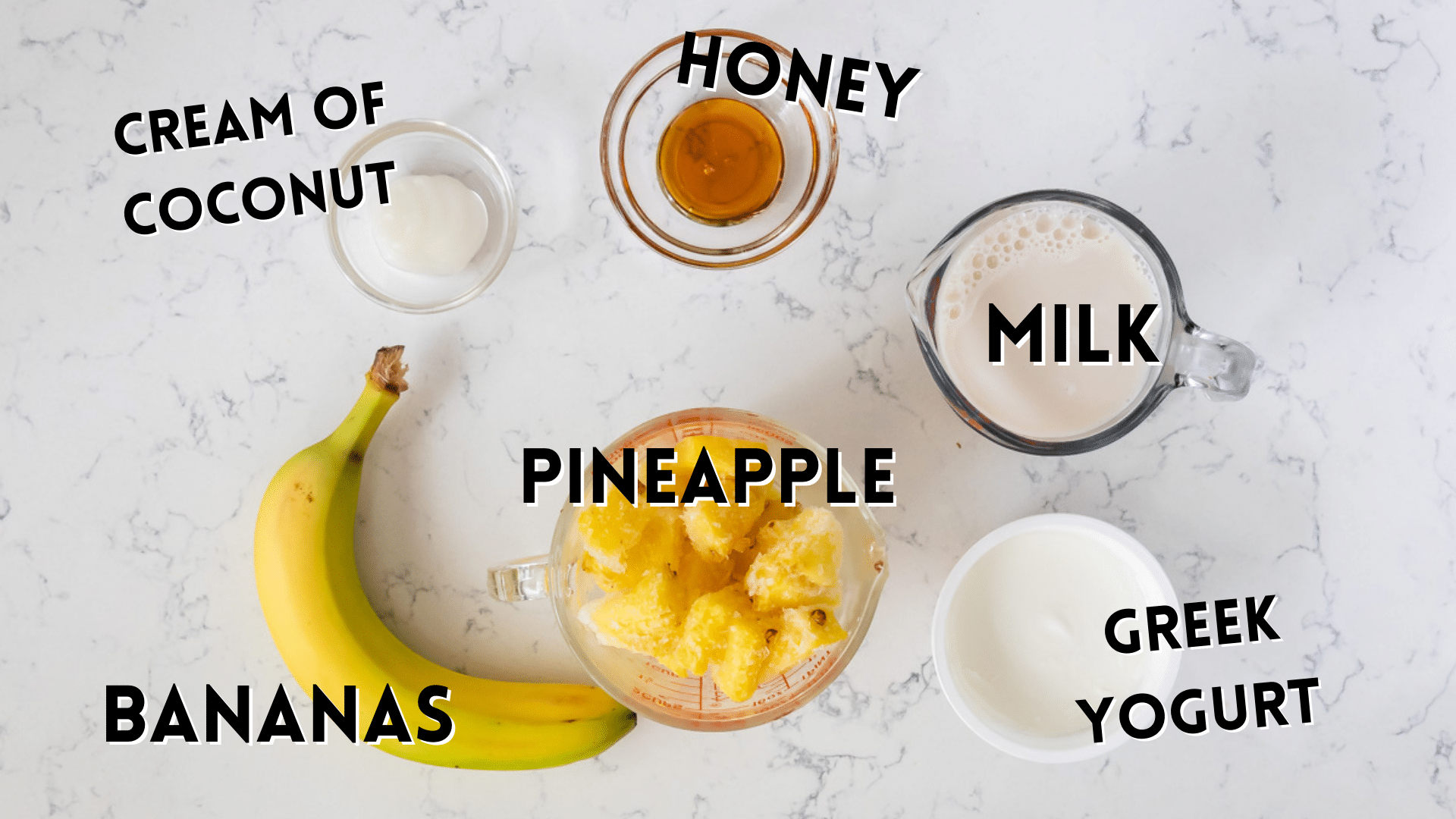 ingredients in pineapple smoothie.