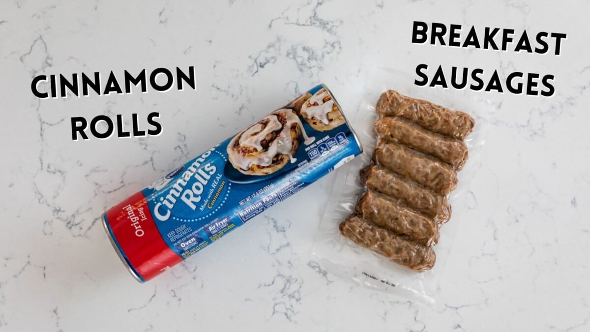 ingredients in cinnamon roll sausage rolls.