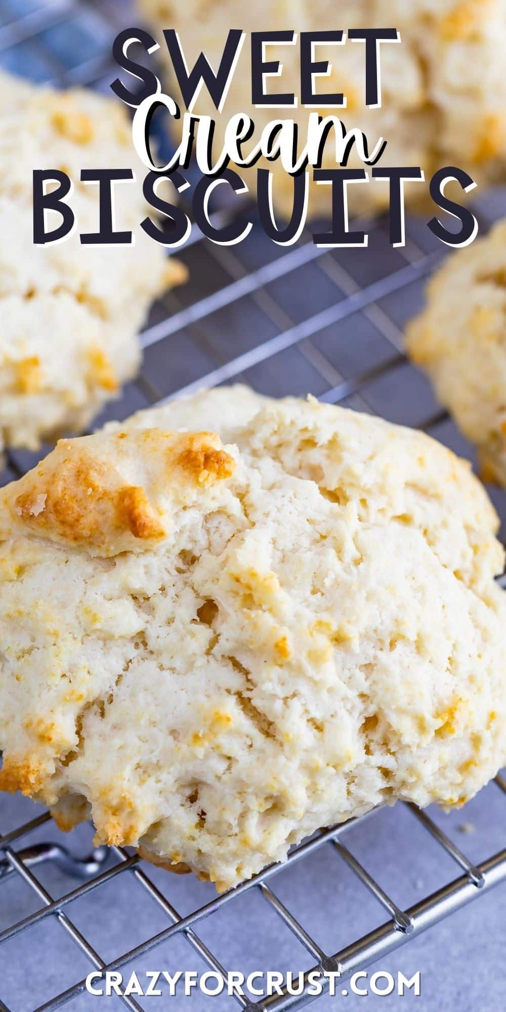 biscuit on a silver drying rack.