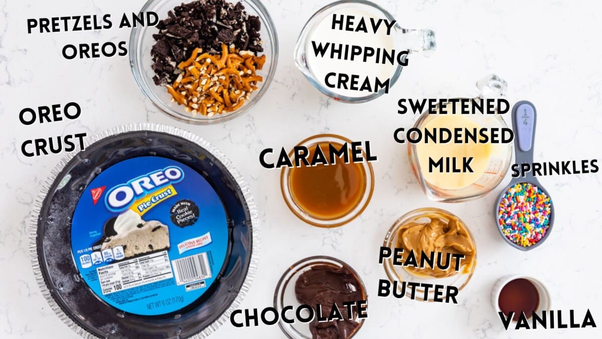 ingredients in 7 layer ice cream pie.