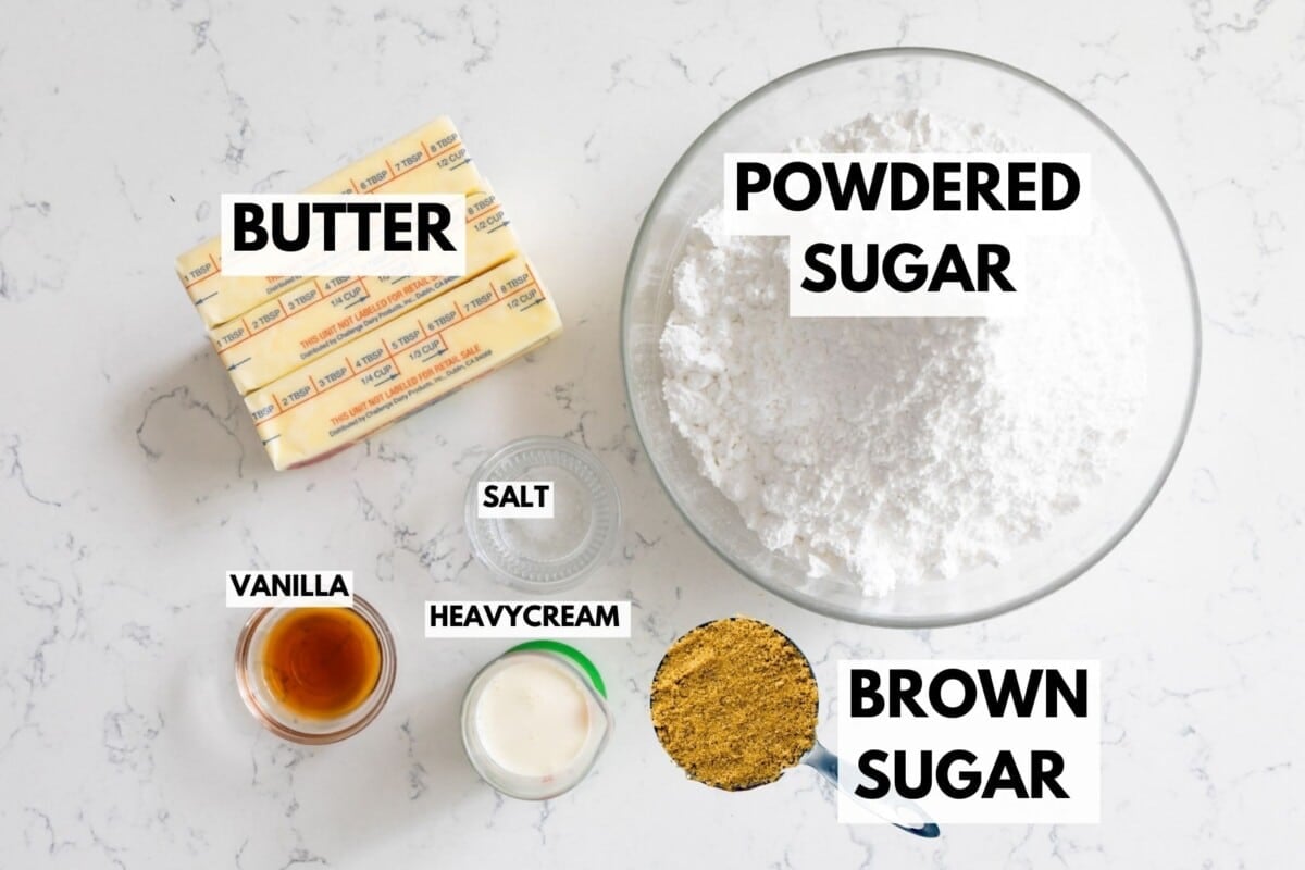 ingredients in brown sugar frosting