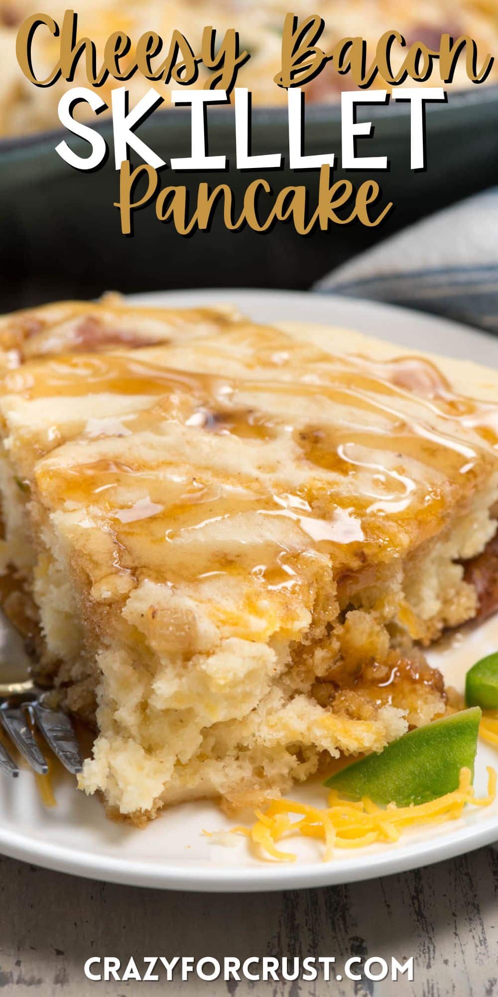 Cheesy Bacon Skillet Pancake Bake - Crazy for Crust