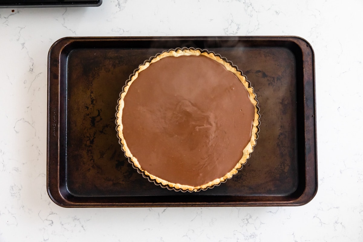 process shot on nutella tart.